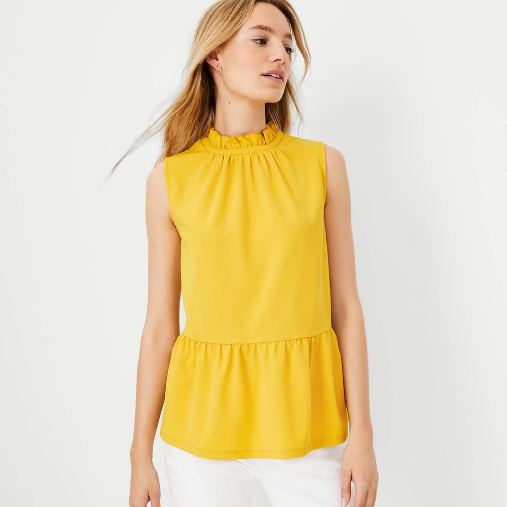 Ann Taylor Yellow Sleeveless Top